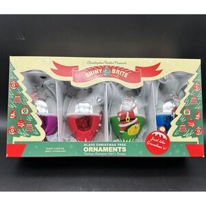 CHRISTOPER RADKO SHINY BRITE SPACE SANTA DROPS 5.5" ORNAMENTS 4017550